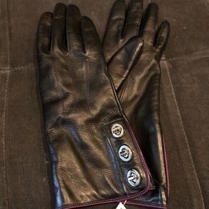 Coach black leather gloves women’s